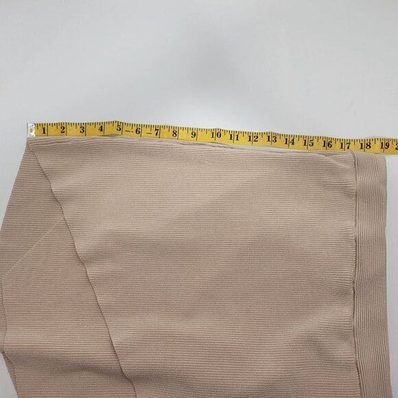 Bebe Women's Tapioca Colored Knit Textured Asymmetrical Stretchy Skirt Size L - Picture 13 of 13